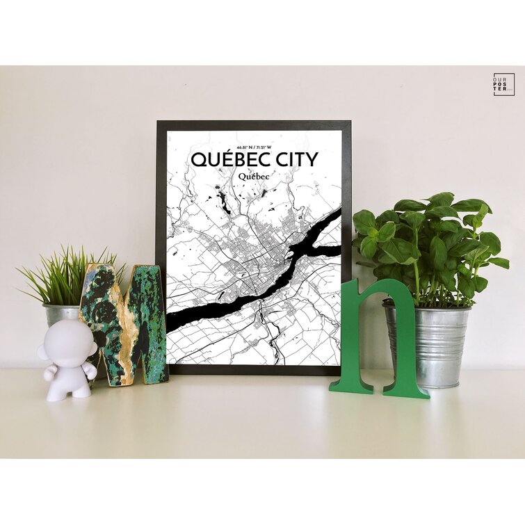 OurPoster Com Quebec City City Map On Paper Print Wayfair Canada   Quebec City City Map On Paper Print 